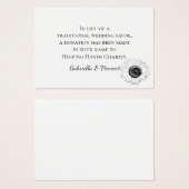 白黒ひまわり結婚のチャリティーフェイスカード (正面&裏面)