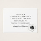 白黒ひまわり結婚のチャリティーフェイスカード (正面)