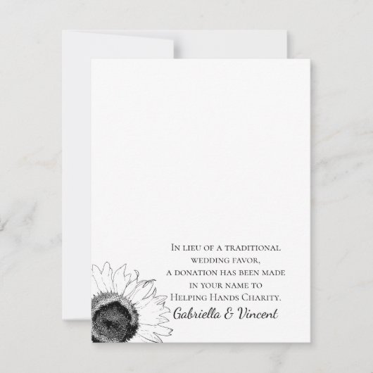 白黒ひまわり結婚のチャリティー (正面)