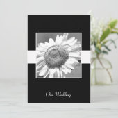 白黒ひまわり結婚式招待状 招待状 (スタンド正面)