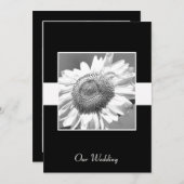 白黒ひまわり結婚式招待状 招待状 (正面/裏面)