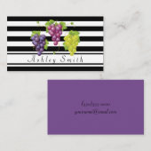 白黒ぶどう果ストライプの物名刺 名刺 (正面/裏面)