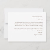 白黒ぶら下がったのラ結婚イト サンキューカード (裏面)