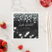 白黒ぶら下がったのラ結婚イト スタンダードカクテルナプキン (インサイチュ)