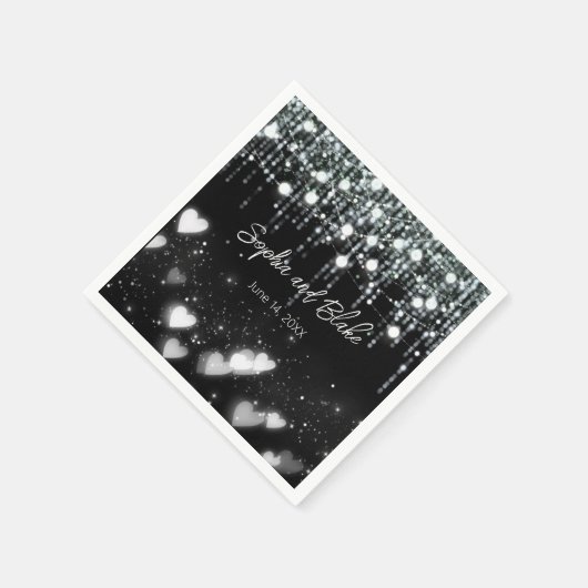 白黒ぶら下がったのラ結婚イト スタンダードカクテルナプキン (角)