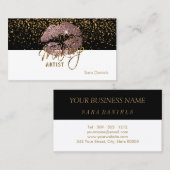 白黒ほこりっぽいバラ唇 名刺 (正面/裏面)