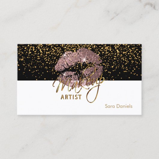 白黒ほこりっぽいバラ唇 名刺 (正面)