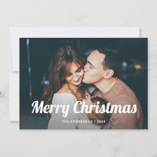 白黒ぼほ | 2枚の写真メリークリスマス シーズンカード (正面)