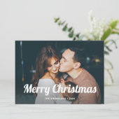 白黒ぼほ | 2枚の写真メリークリスマス シーズンカード (スタンド正面)