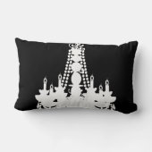 白黒または任意の色シャンデリア ランバークッション (裏面)