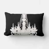 白黒または任意の色シャンデリア ランバークッション (正面)