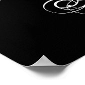 白黒または結婚婚約バナー ポスター (角)