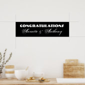 白黒または結婚婚約バナー ポスター (キッチン)