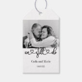 白黒まだ誓いの更新/記念日を行う ギフトタグ (正面)