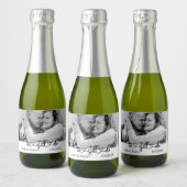 白黒まだ誓いの更新/記念日を行う スパークリングワインラベル (ボトル)