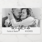 白黒まだ誓いの更新/記念日を行う スパークリングワインラベル (シングルラベル)