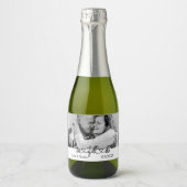 白黒まだ誓いの更新/記念日を行う スパークリングワインラベル (正面)