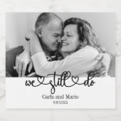 白黒まだ誓いの更新/記念日を行う スパークリングワインラベル (シングルラベル)