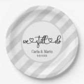 白黒まだ誓いの更新/記念日を行う ペーパープレート (正面)