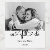 白黒まだ誓いの更新/記念日を行う ワインラベル (シングルラベル)