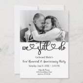 白黒まだ誓いの更新/記念日を行う 招待状 (正面)