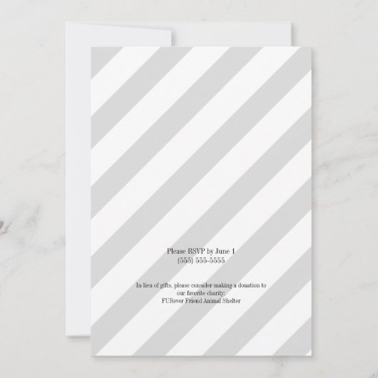 白黒まだ誓いの更新/記念日を行う 招待状 (裏面)