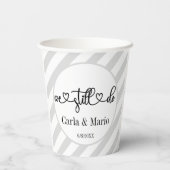 白黒まだ誓いの更新/記念日を行う 紙コップ (裏面)