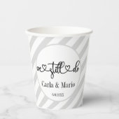 白黒まだ誓いの更新/記念日を行う 紙コップ (正面)