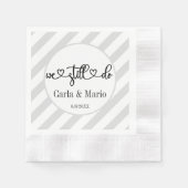 白黒まだ誓いの更新/記念日を行う 縁ありカクテルナプキン (正面)