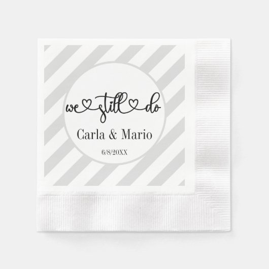 白黒まだ誓いの更新/記念日を行う 縁ありカクテルナプキン (正面)