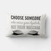 白黒まつげの化粧の感動的な引用文 ランバークッション (裏面)