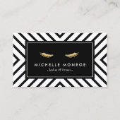 白黒まつモダン毛の黄金 名刺 (正面)