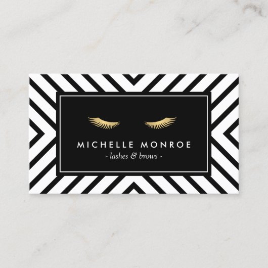 白黒まつモダン毛の黄金 名刺 (正面)