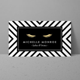 白黒まつモダン毛の黄金 名刺