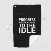 白黒やる気を起こさせることわざ感動的 ゴルフタオル (インサイチュ)