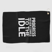 白黒やる気を起こさせることわざ感動的 ゴルフタオル (横)