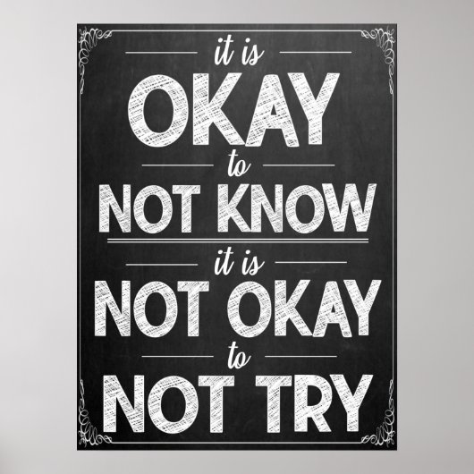 白黒やる気を起こさせるの教室ポスター ポスター (正面)