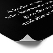 白黒やる気を起こさせるリーダシップライオン ポスター (角)