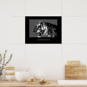 白黒やる気を起こさせるリーダーシップタイガーポスター ポスター (キッチン)