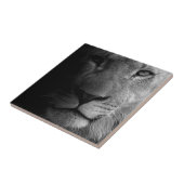 白黒やる気を起こさせるリーダーシップライオンポートレート タイル (側面)