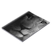 白黒やる気を起こさせるリーダーシップライオンポートレート ノートブック (左側)