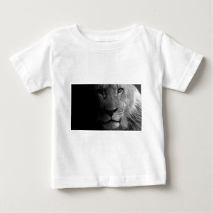 白黒やる気を起こさせるリーダーシップライオンポートレート ベビーTシャツ