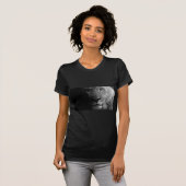 白黒やる気を起こさせるリーダーシップライオンポートレート Tシャツ (正面フル)