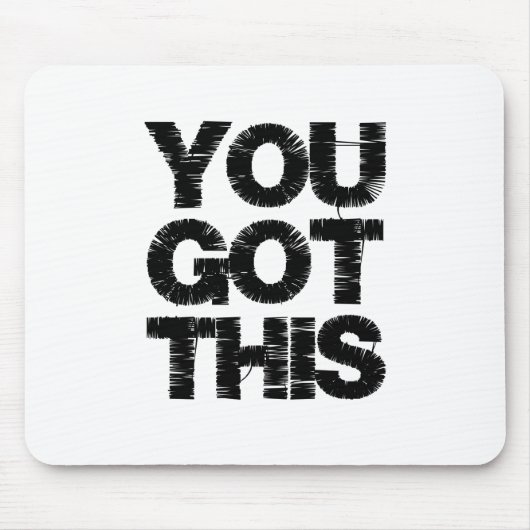 白黒やる気を起こさせる引用文ユー得ザ マウスパッド (正面)