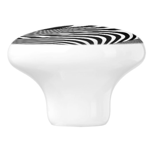 白黒より手の紋章の陶磁器のノブ セラミックノブ (側面)