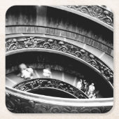 白黒らせん階段紙コースター スクエアペーパーコースター (正面)