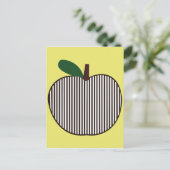 白黒りんごストライプのと ポストカード (スタンド正面)