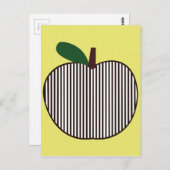 白黒りんごストライプのと ポストカード (正面/裏面)