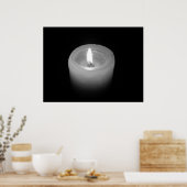 白黒ろうそく ポスター (キッチン)