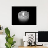 白黒ろうそく ポスター (ホームオフィス)